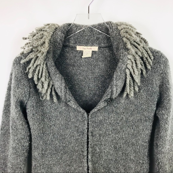 Free People shaggy gray wool cardigan sweater - Picture 3 of 7